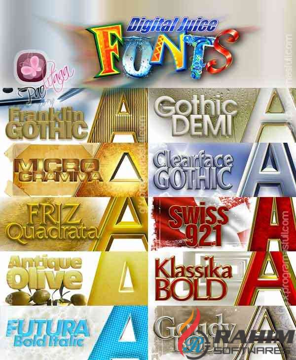 DIGITAL JUICE FONTS Collection vol 1-10 Free Download