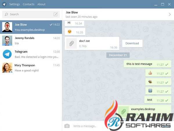 Telegram Desktop 1.7.14 Free Download