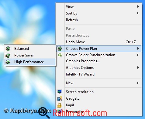 Add Power to Desktop Context Menu