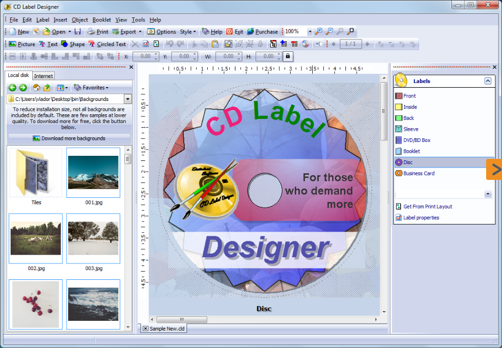 Dataland CD Label Designer 7.0.1 Free Download