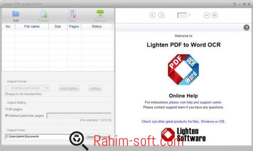 Lighten PDF to Word OCR 5.0.0 Portable Free Download