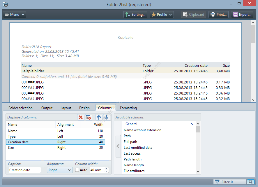 Folder2List 3.12.3 Free Download