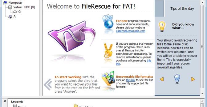 FileRescue for Fat 4.16 Free Download