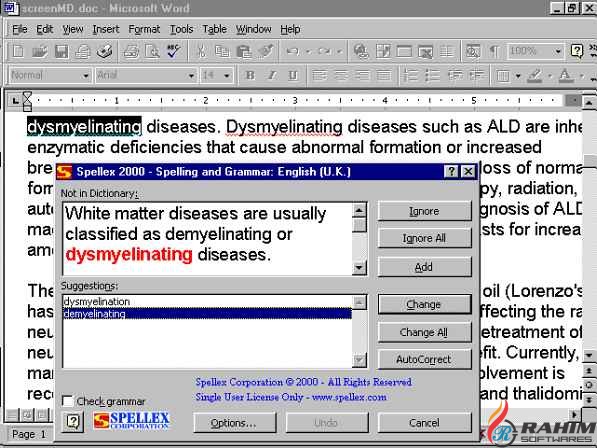 Spellex Medical Spell Checker Free Download
