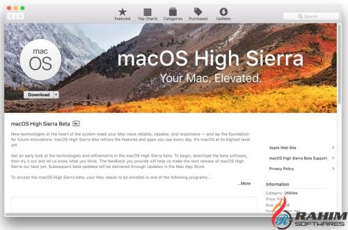 macOS High Sierra 10.13.1 Free Download
