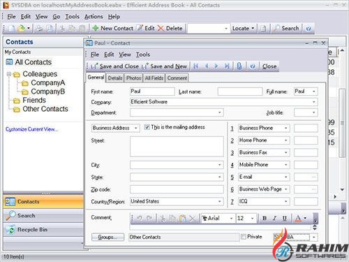 Efficient Address Book 5.50 Free Download