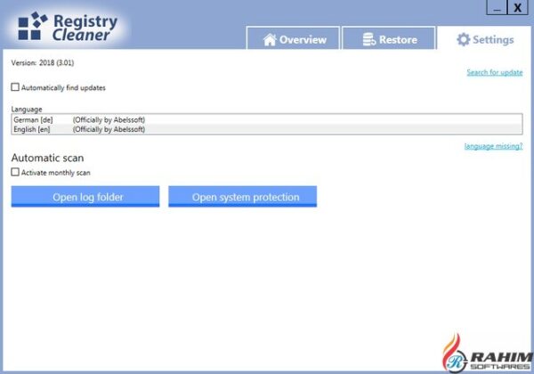 Abelssoft Registry Cleaner 2018 Free Download