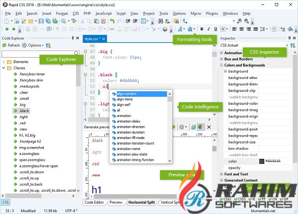 Rapid CSS Editor 2018 v15.4 Free Download (1)