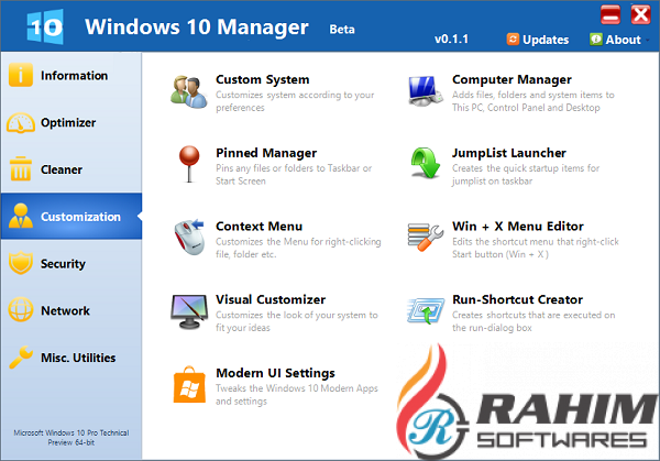 Yamicsoft Windows 10 Manager 3 Free Download
