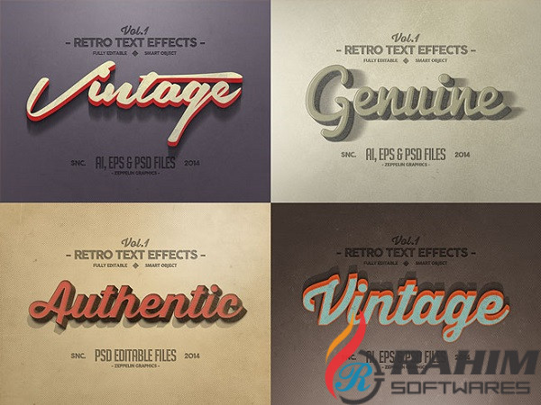 Vintage Text Effects Free Download
