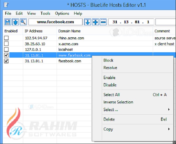 BlueLife Hosts Editor free download