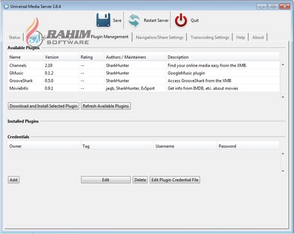 universal media server setup