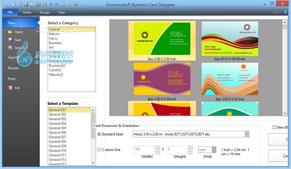 business card design software
