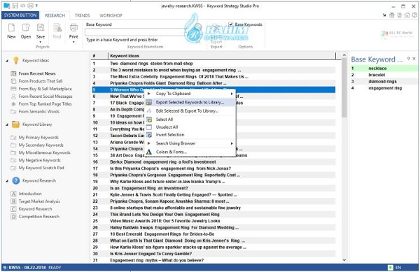Keyword tool