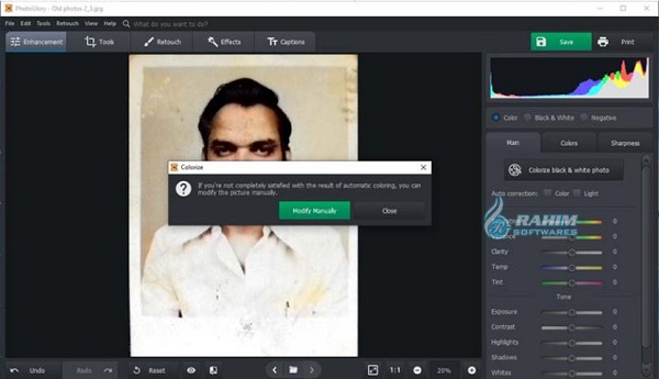 Photo restoration software