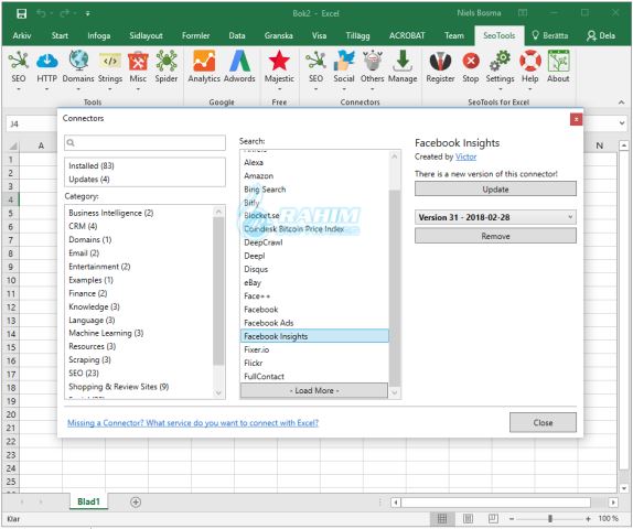 SEO tools for Excel