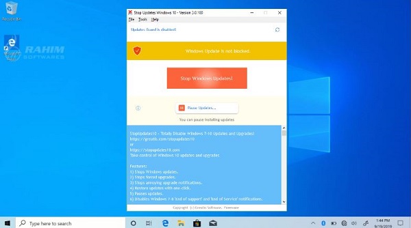 How to remove StopUpdates10