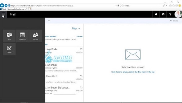 Microsoft Exchange server name