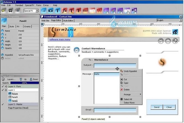 Antenna web design Studio download