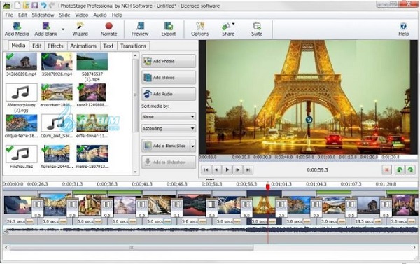 How to add music to PhotoStage slideshow