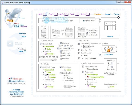 Video thumbnail maker for Windows 10