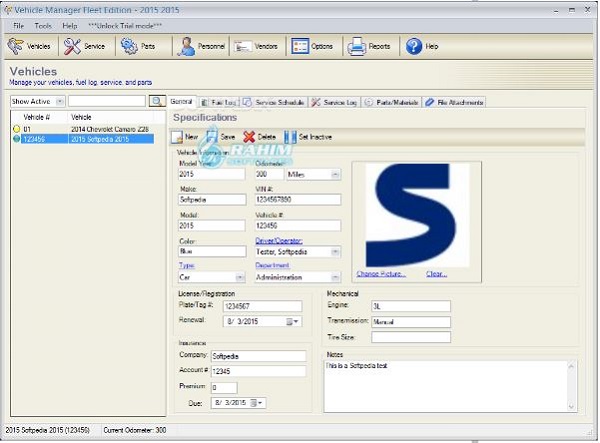 Vehicle Manager software free download