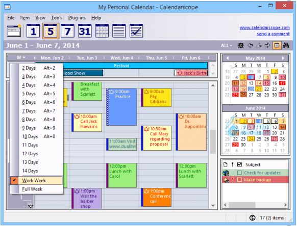 Calendarscope holidays
