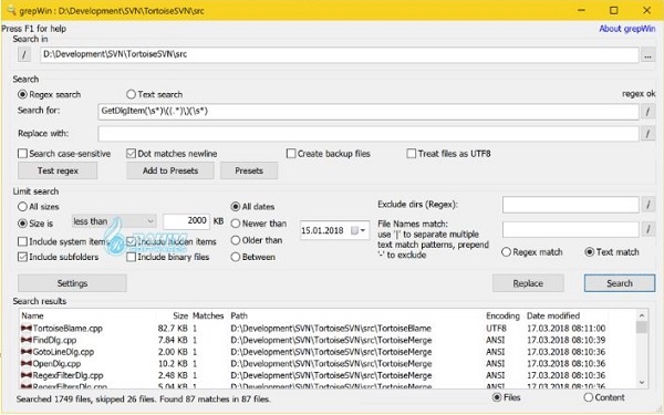 grepWin download for Windows