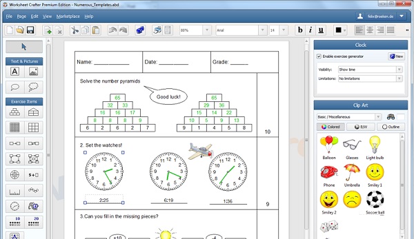 Interactive worksheet maker