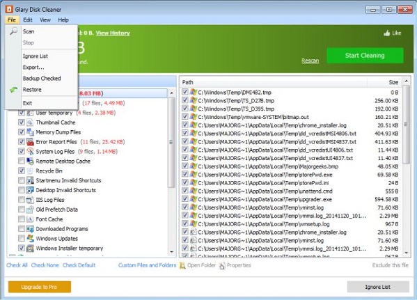glary disk cleaner 2