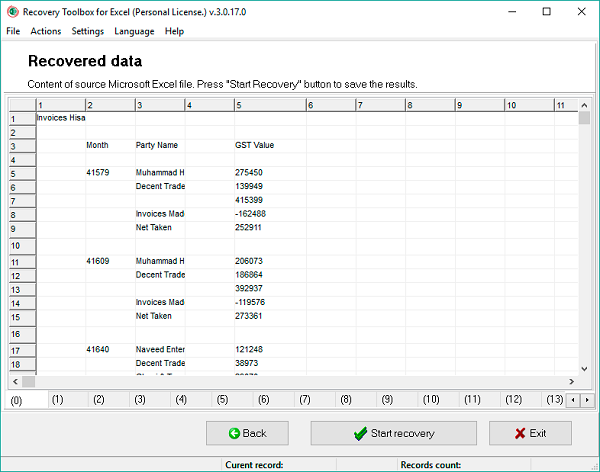Recovery Toolbox for Excel